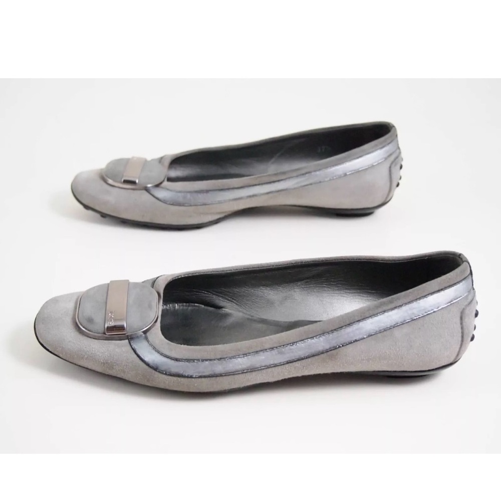 Tod's Ballerinas Grey Silver Suede 
EU 36.5 US 6